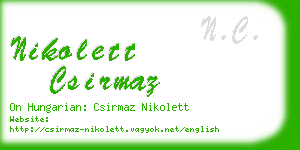 nikolett csirmaz business card